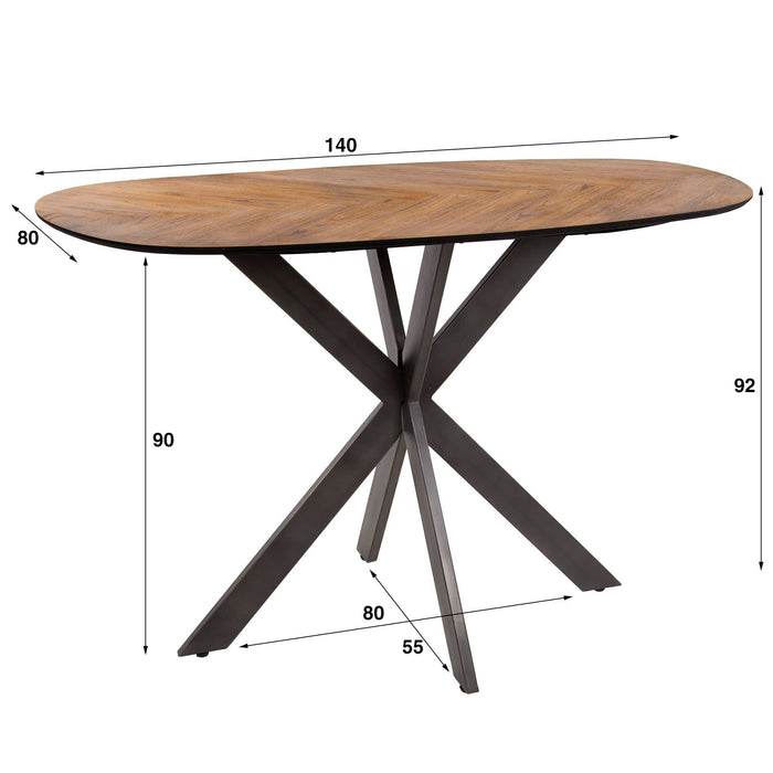 Bartafel Visgraat Teak - 140cm