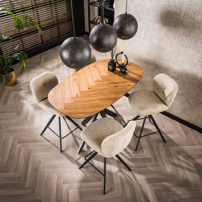 Bartafel Visgraat Teak - 140cm