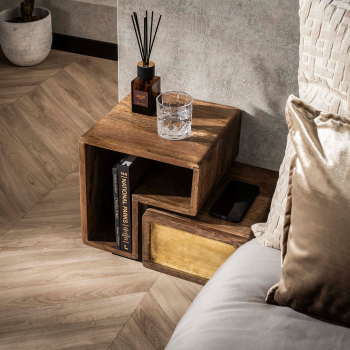 Nachtkastje Brass set/2 | 41cm