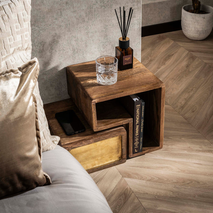 Nachtkastje Brass set/2 | 41cm