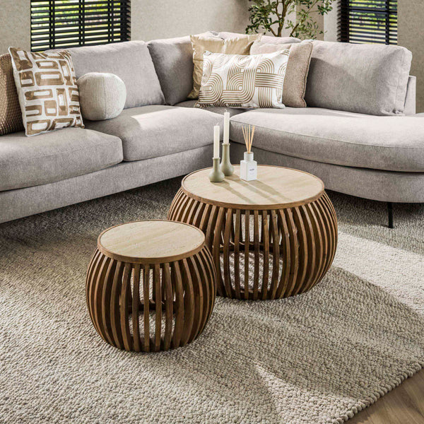 Salontafelset Nuovo Curve | Zand 75/49cm