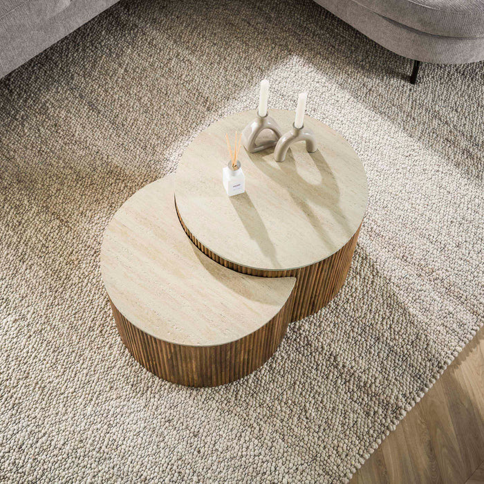 Salontafelset Nuovo half rond | Zand 60cm