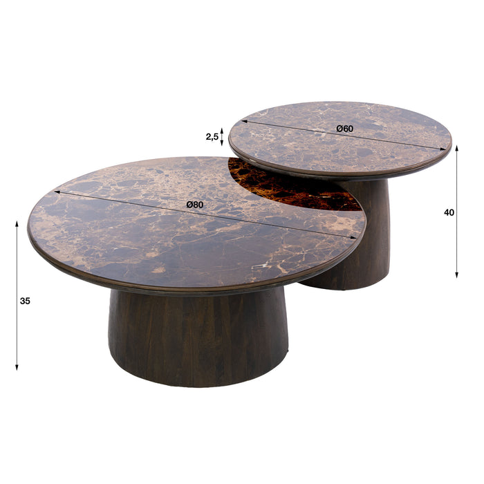 Salontafelset Empera Rond Set van 2