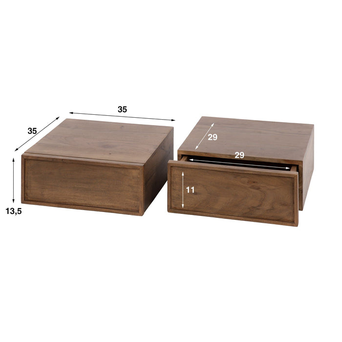 Nachtkastje Frame | Donkerbruin 35cm