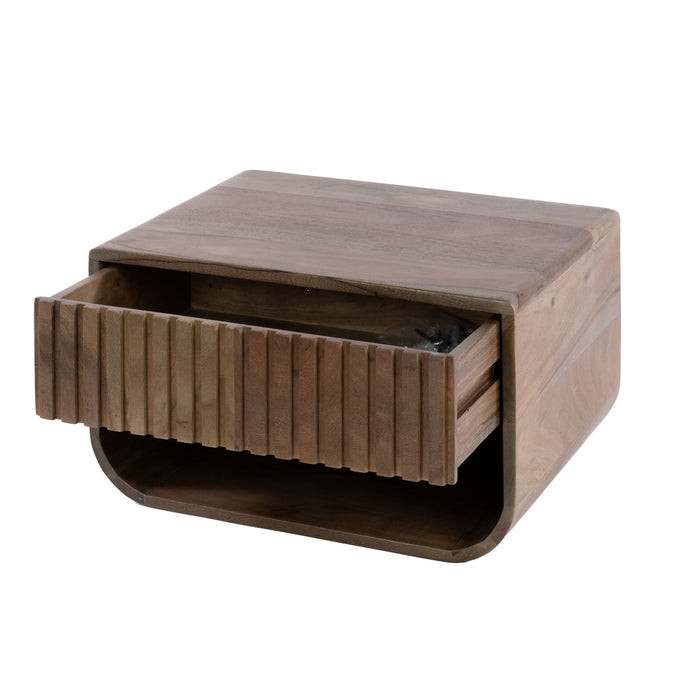 Nachtkastje Carve Rounded Zwevend | Bruin