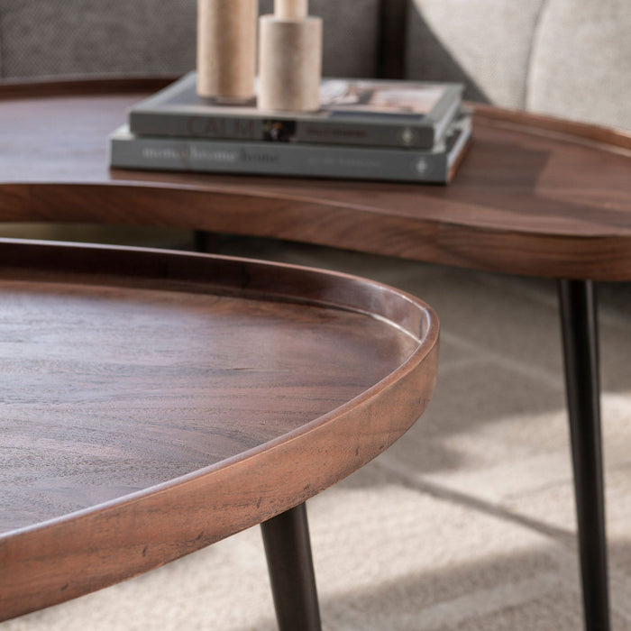 Salontafelset Carve organisch | Bruin 103/69cm