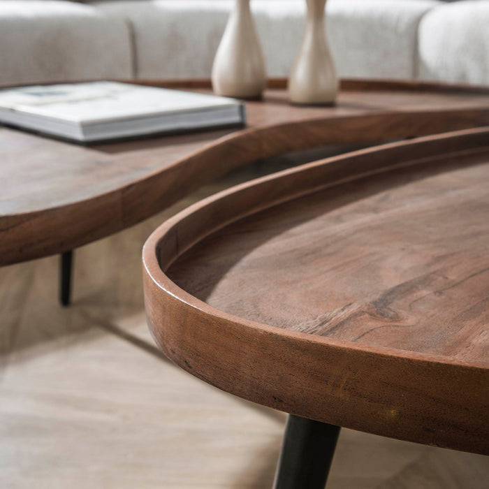 Salontafelset Carve organisch | Bruin 103/69cm