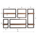 Wandschap Carve Set van 5 | Bruin