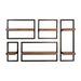 Wandschap Carve Set van 5 | Bruin