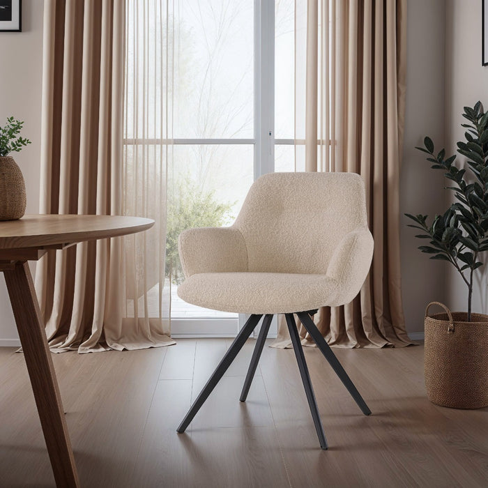 Eetkamerstoel Doreen Boucle | Beige
