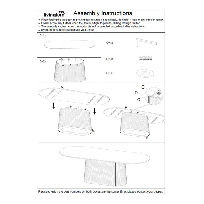 Eettafel Salvator Lichtbruin - 300cm | Ovaal