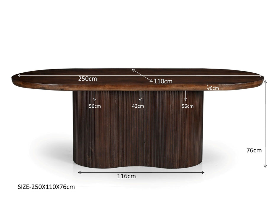 Eettafel Sevilla Brown - 250cm | Ovaal