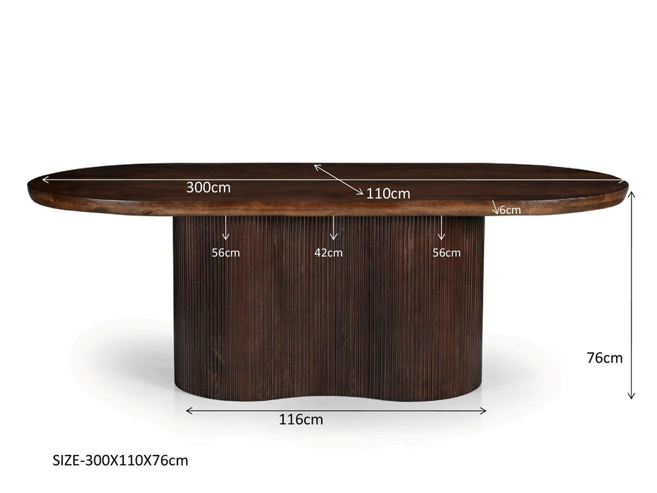 Eettafel Sevilla Brown - 300cm | Ovaal