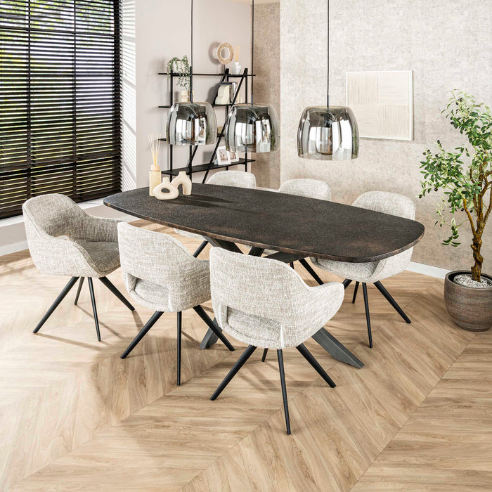 Eettafel Metallic - 215cm | Deens Ovaal