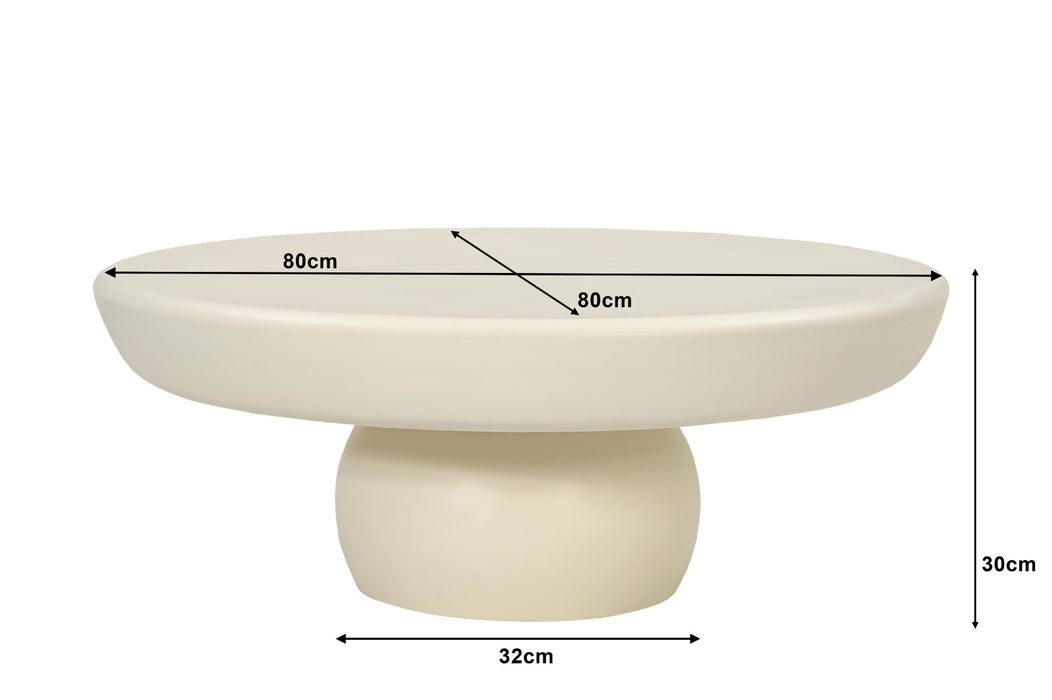 Salontafel Dune Sandy | Crème wit 80cm