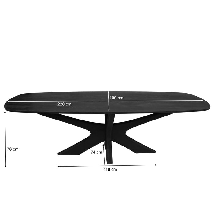 Eettafel Montreaux | Zwart 220cm