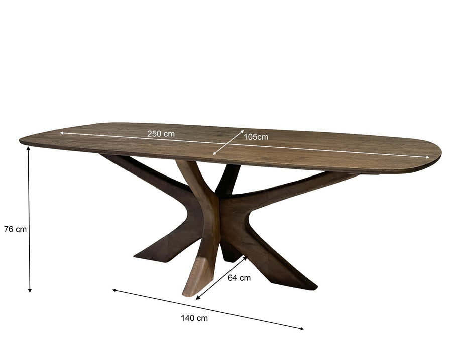 Eetkamertafel Montreaux | Bruin 250cm