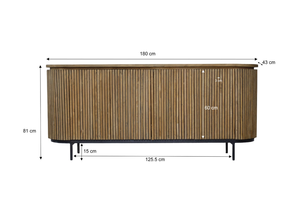Dressoir Lausanne | Bruin 180cm