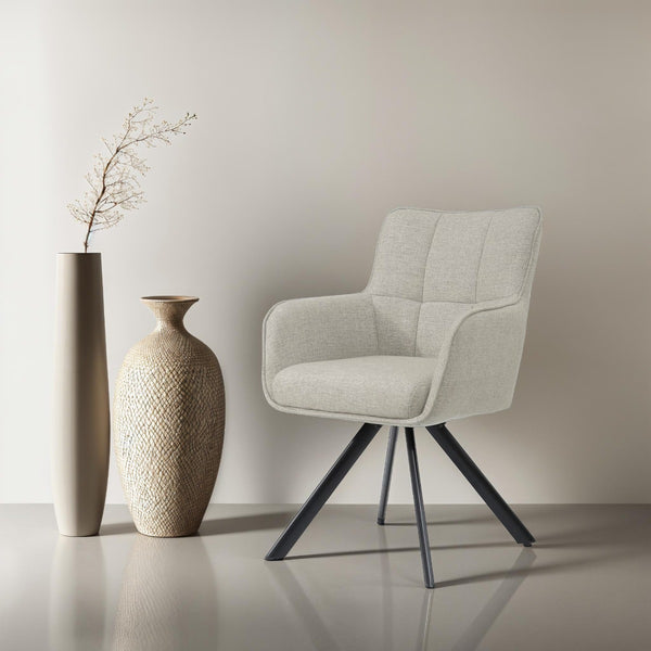Eetkamerstoel Tori Sand - Beige | Poot Zwart
