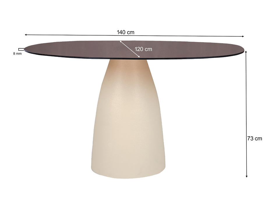 Eetkamertafel Mylon | Crème wit 140cm