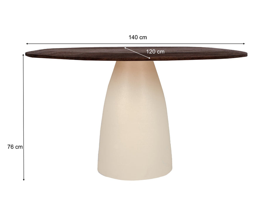 Eetkamertafel Marron | Crème wit 140cm