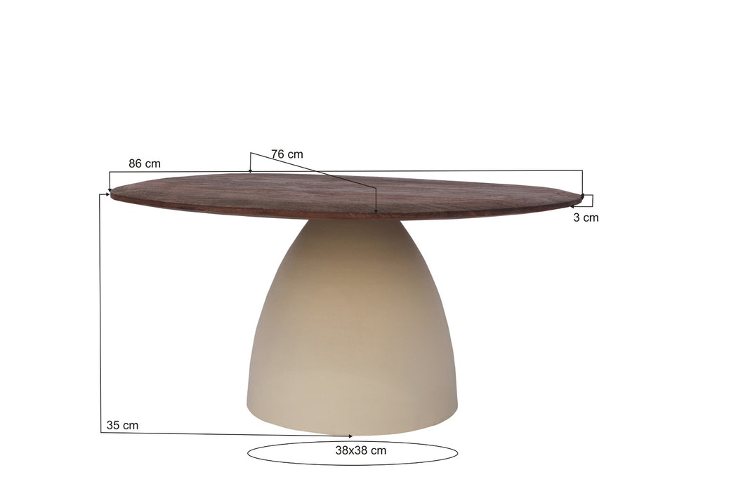 Salontafel Marron | Crème wit 86cm