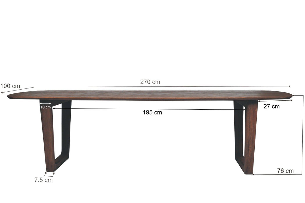 Eettafel Cortez Bruin - 270cm | Ovaal
