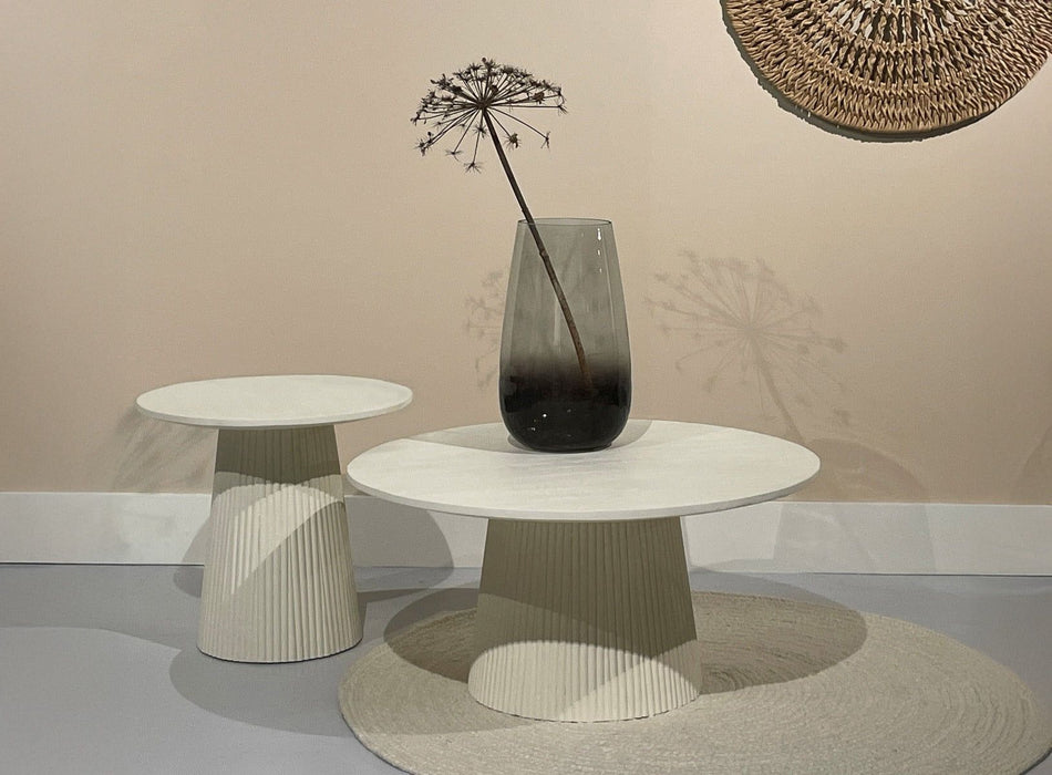 Bijzettafel Patrice | Crème wit 50cm