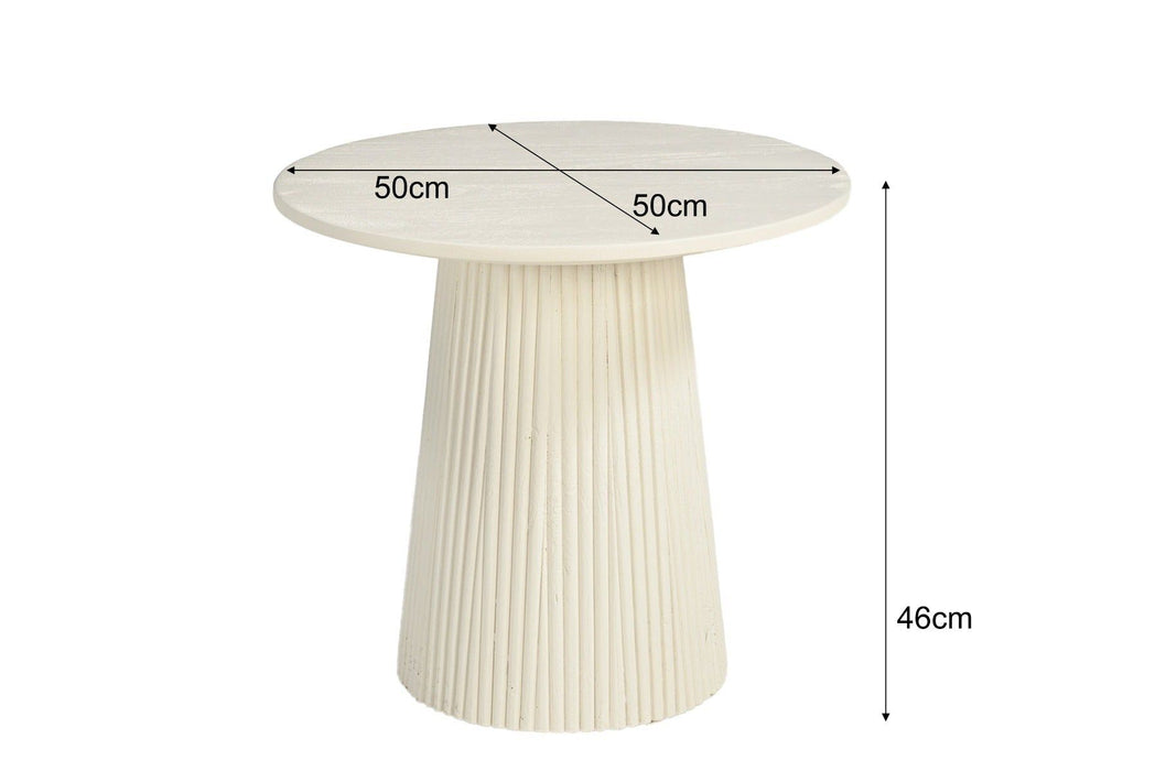Bijzettafel Patrice | Crème wit 50cm