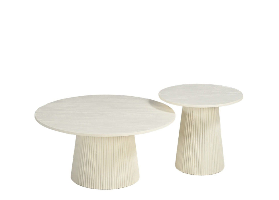 Bijzettafel Patrice | Crème wit 80cm