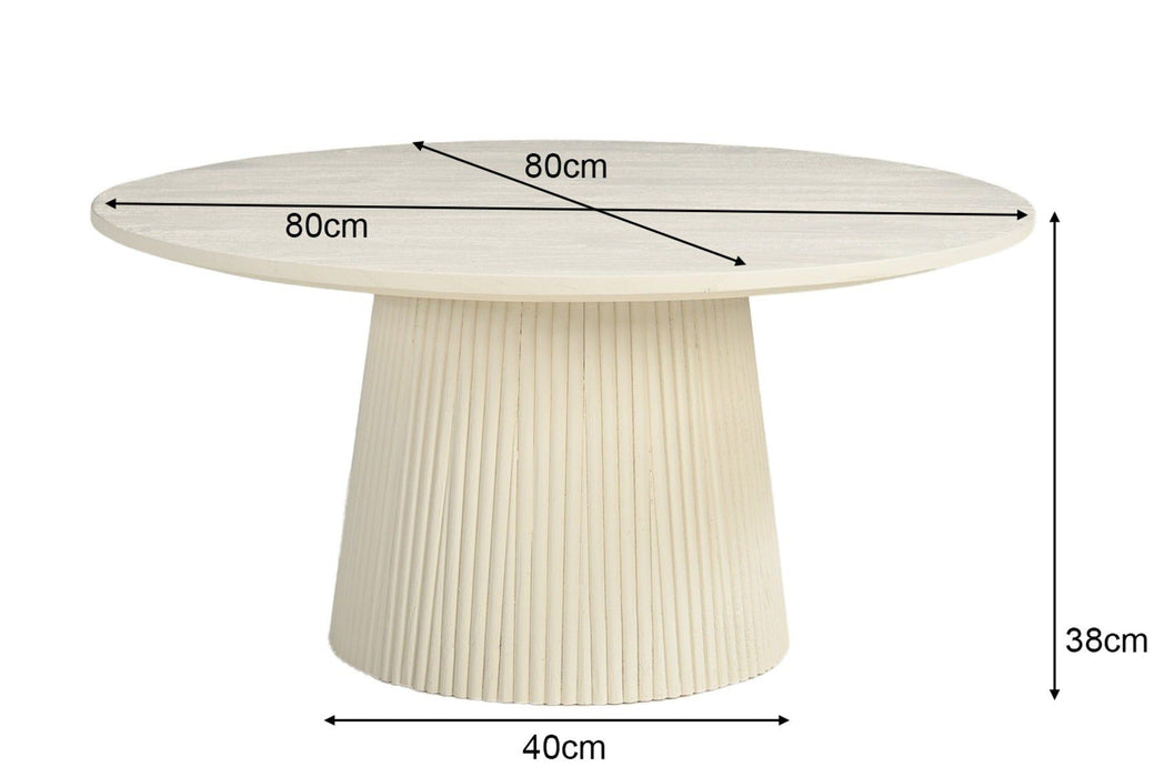 Bijzettafel Patrice | Crème wit 80cm
