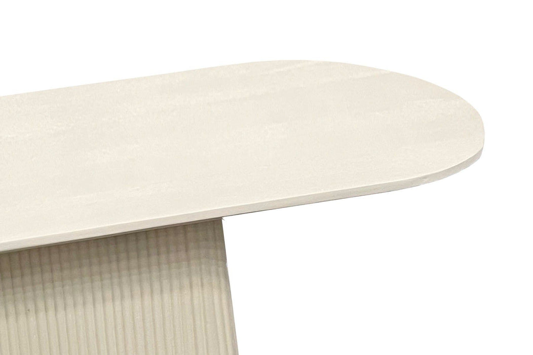 Hal/-kaptafel Patrice | Crème wit 140cm