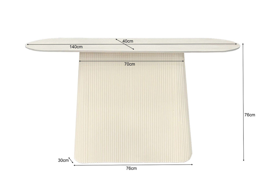 Hal/-kaptafel Patrice | Crème wit 140cm