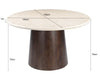 Eettafel Bottecino Round | Crème wit 130cm