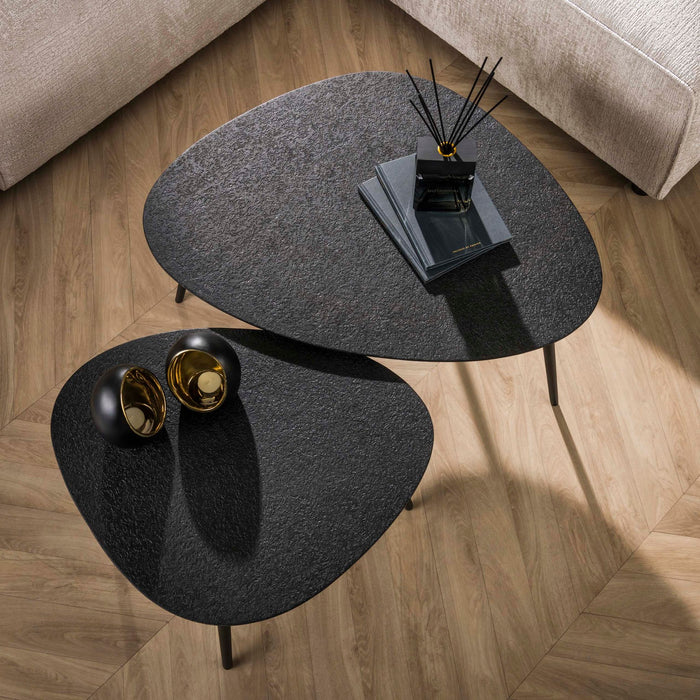 Salontafelset Metallic Organisch | Grijs 80/61cm