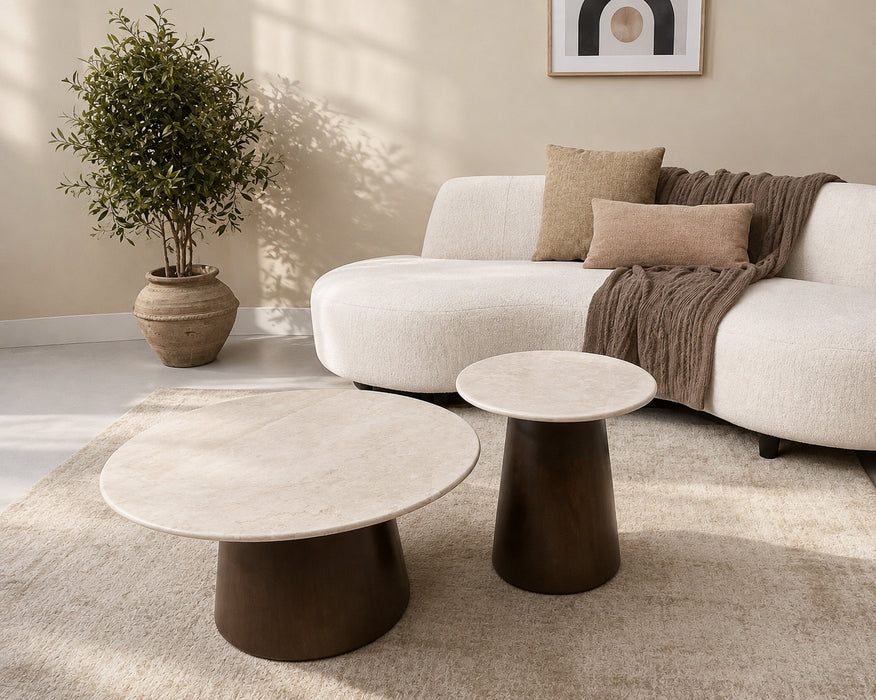 Salontafel Bottecino | Crème wit 75cm