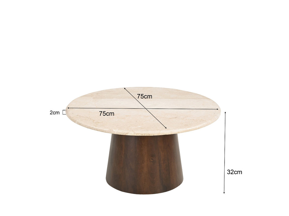 Salontafel Bottecino | Crème wit 75cm