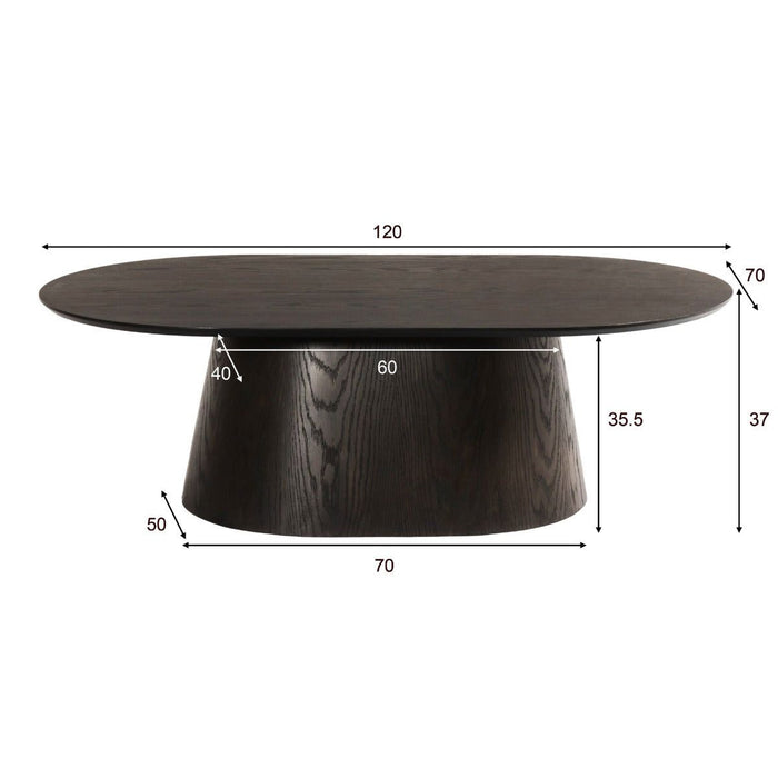 Salontafel Novero | Espresso Ovaal 120cm
