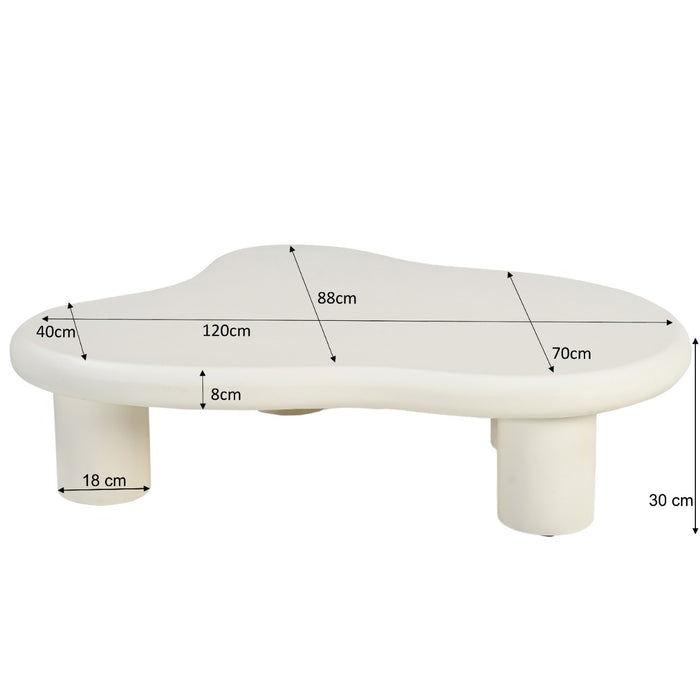 Salontafel Feline Sandy | Crème wit