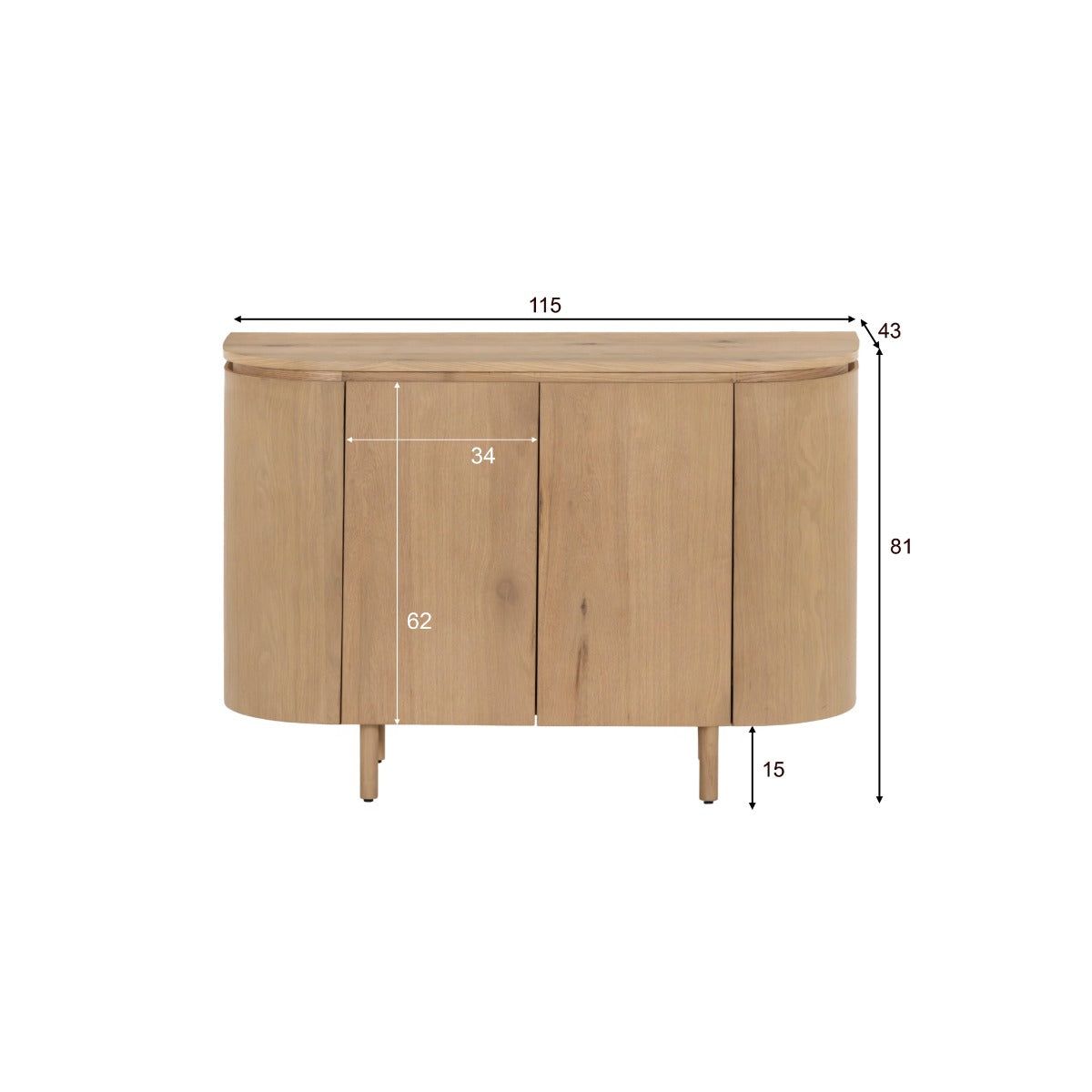Dressoir Tobago | Naturel hout