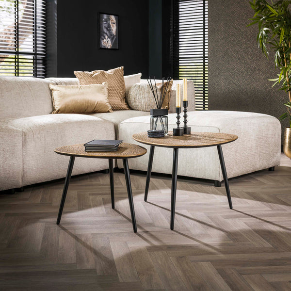 Salontafelset Metallic Driehoekig | Antiek Brons 80/60cm
