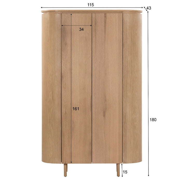 Wandkast Tobago | Naturel 180cm