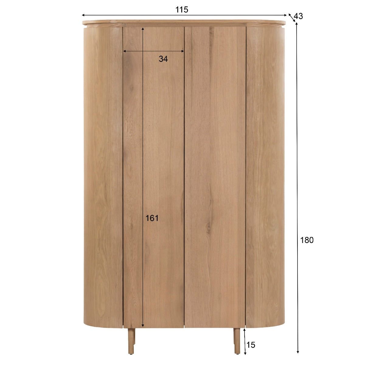 Wandkast Tobago | Naturel hout