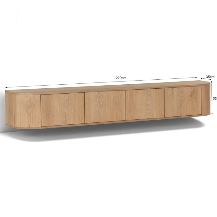 Zwevend TV-Meubel Novero | Naturel 220cm