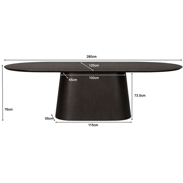 Eettafel Novero | Bruin 280cm