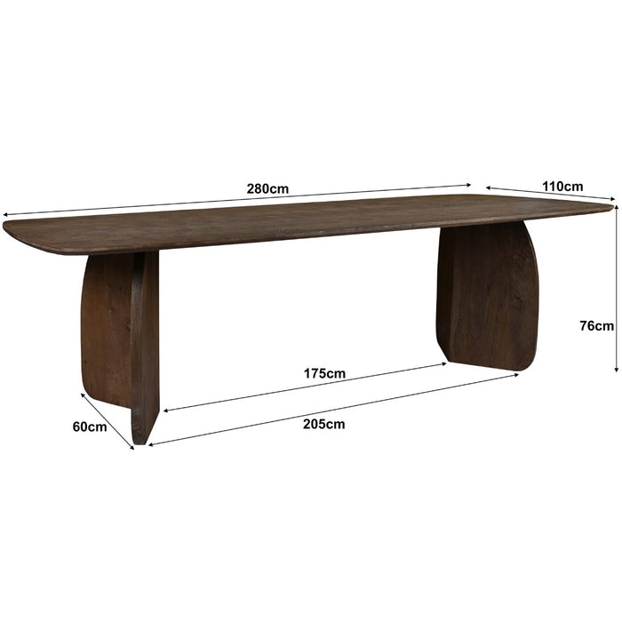 Eettafel Trevor | Bruin 280cm