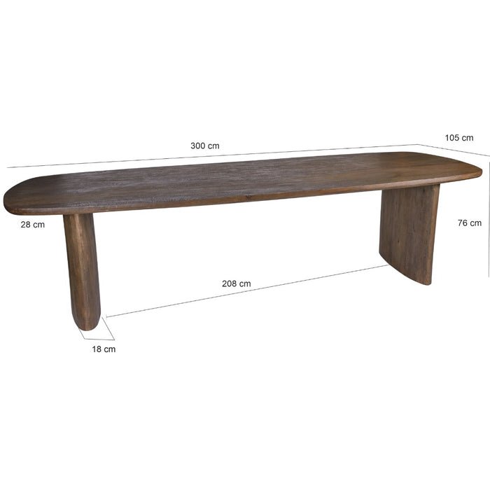 Eettafel Tyler | Bruin 300cm