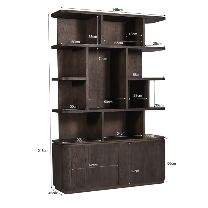 Boekenkast Rivano Basalt | Bruin 145cm