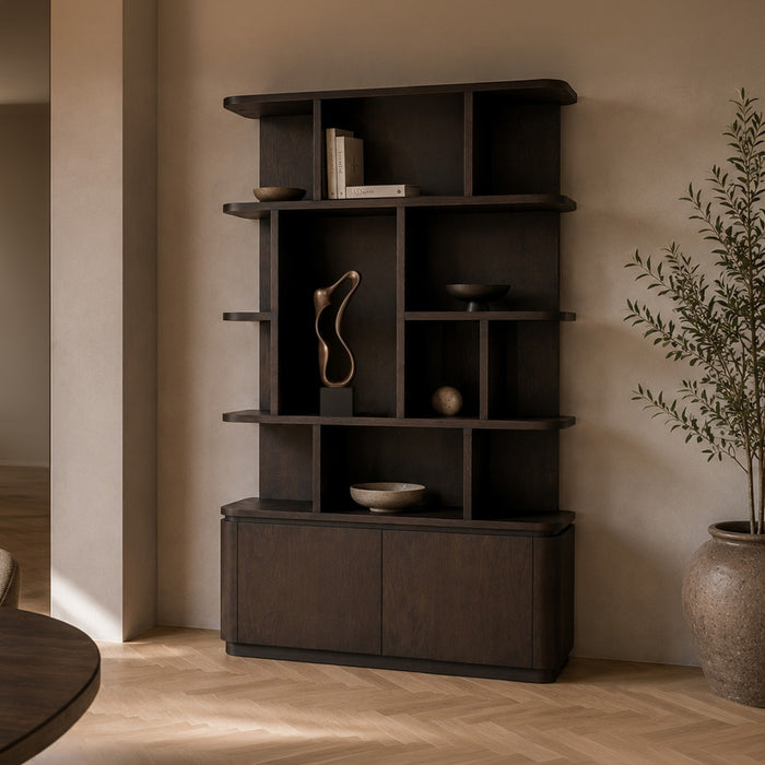 Boekenkast Rivano Basalt | Bruin 145cm