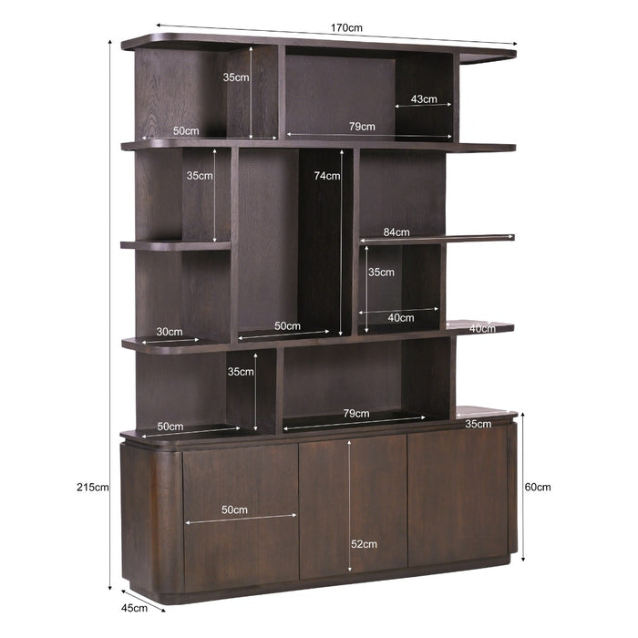 Boekenkast Rivano | Basalt Bruin 170cm